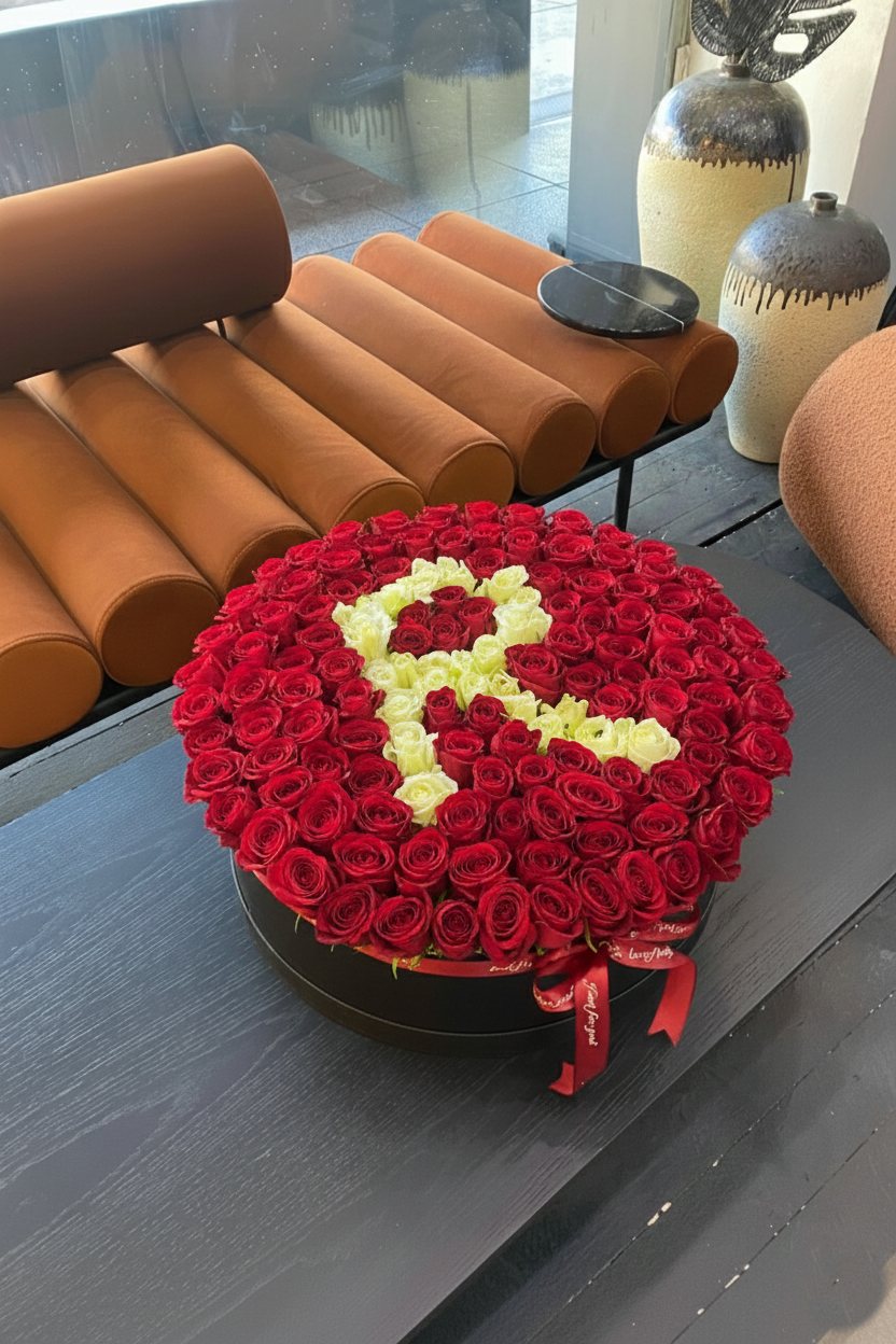 Custom Letter Rose Box - Luxury Arrangement