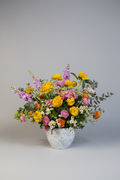 Floral Arrangement on Light Grey Background