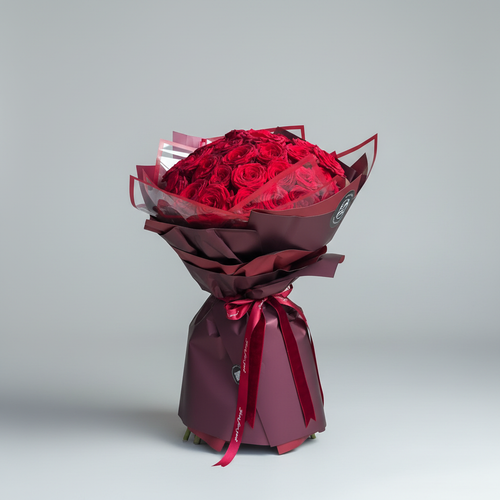 Luxury Red Rose Bouquet - Professional Studio Photo