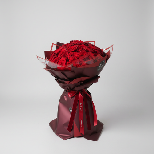 Luxury Red Rose Bouquet - Professional Studio Photography